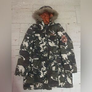 Women’s Camouflage Parka with Fur Hood